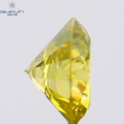 0.13 CT Round Shape Natural Diamond Green Yellow Color SI2 Clarity (3.24 MM)