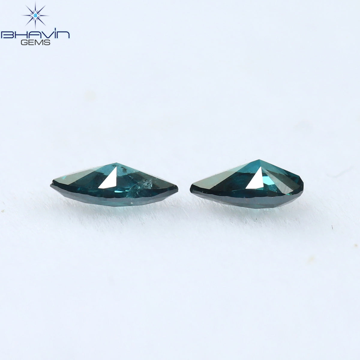 0.13 CT/2 ピース ミックス シェイプ ナチュラル ダイヤモンド ブルー カラー SI1 クラリティ (3.80 MM)