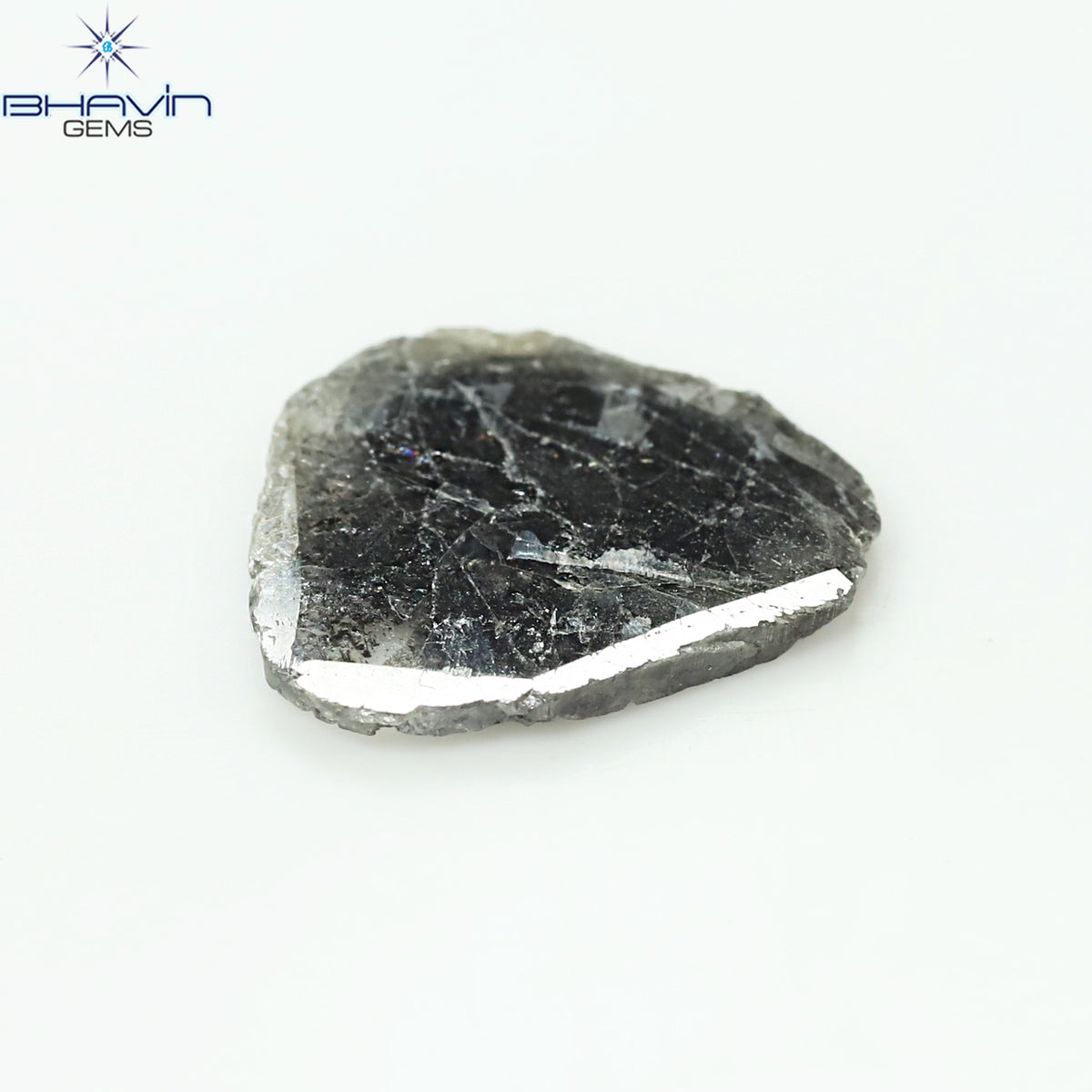2.26 CT スライス シェイプ ナチュラル ダイヤモンド ソルト アンド ペッパー カラー I3 クラリティ (13.45 MM)