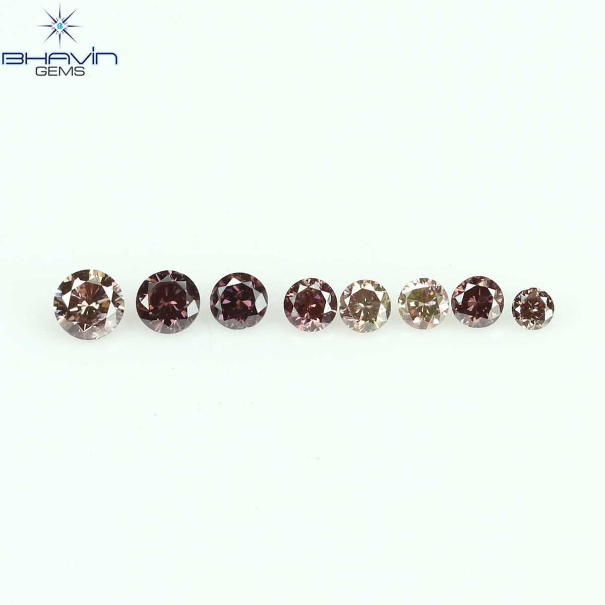 0.09 CT/8 Pcs Natural Round Diamond Enhanced Pink Color Clarity SI (1.50 MM)