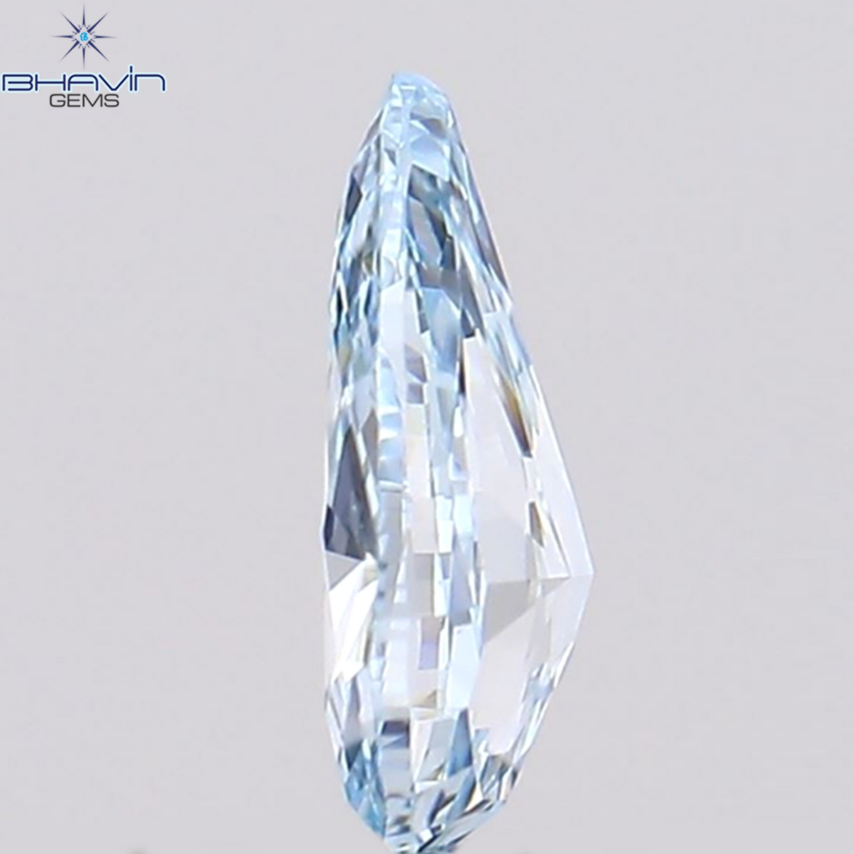 0.24 CT Natural Pear Diamond Enhanced Greenish Blue Color Clarity VS1 (5.60 MM)