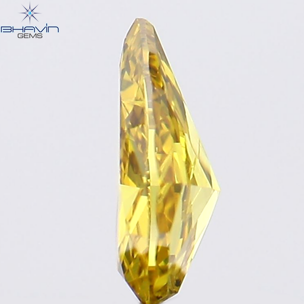 0.18 CT Natural Pear Diamond Enhanced Orange Yellow Color Clarity SI1 (5.03 MM)