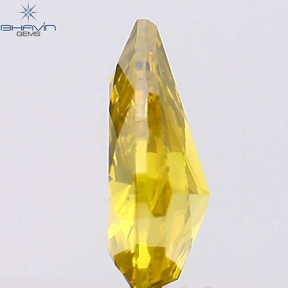 0.54 CT Natural Pear Diamond Enhanced Yellow Color Clarity SI1 (6.75 MM)