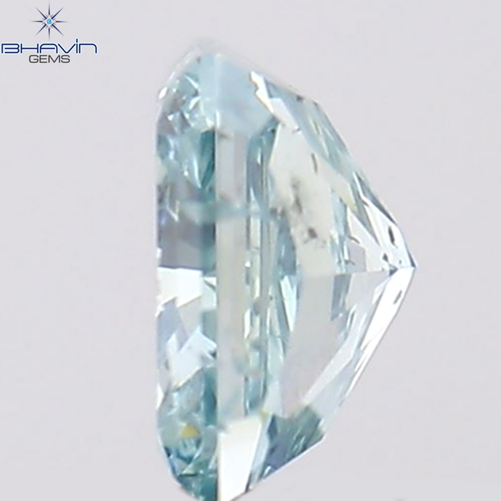 0.30 CT Radiant Shape Natural Diamond Greenish Blue Color SI2 Clarity (3.98 MM)