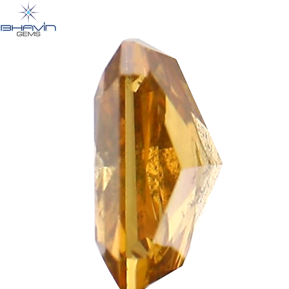 0.27 CT ラディアント シェイプ ナチュラル ダイヤモンド オレンジ ピンク カラー SI2 クラリティ (4.06 MM)