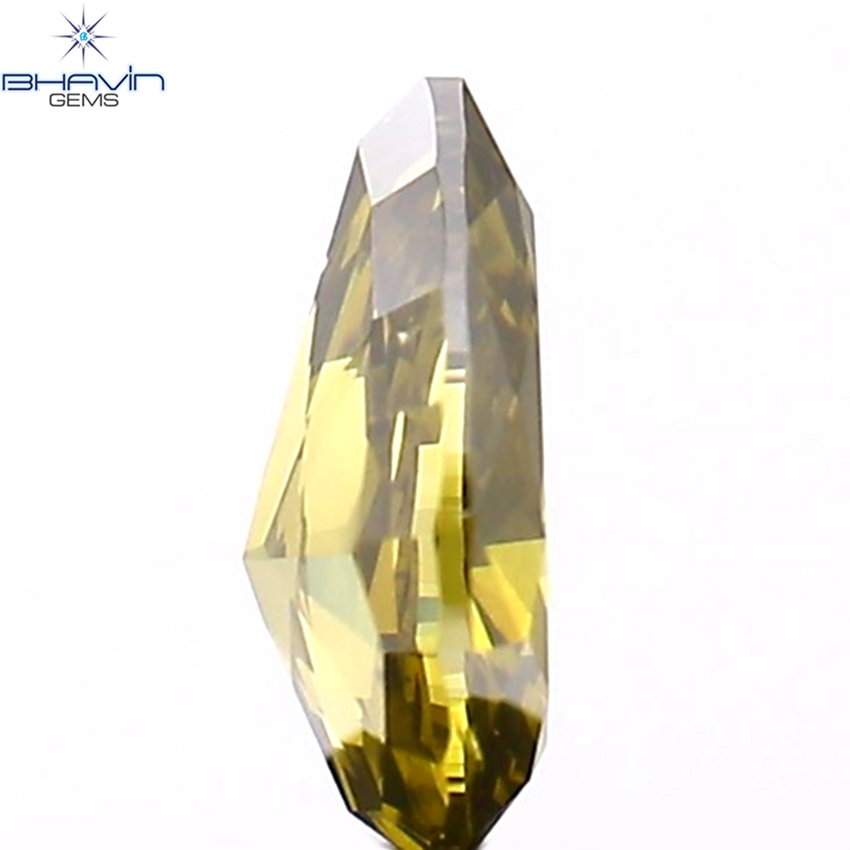 0.37 CT ペアシェイプ ナチュラル ダイヤモンド グリーンがかったブルー カラー VS1 クラリティ (6.00 MM)