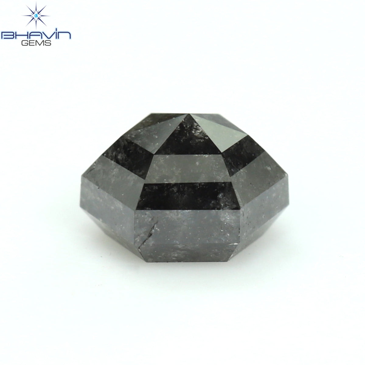 0.62 CT Natural Hexagon Diamond Salt And Pepper Color Clarity I3 (5.09 MM)