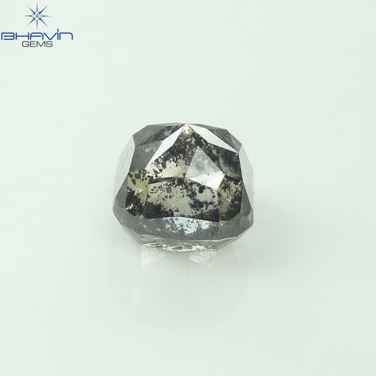 1.11 CT Natural Cushion Diamond Salt And Pepper Color Clarity I3 (5.09 MM)