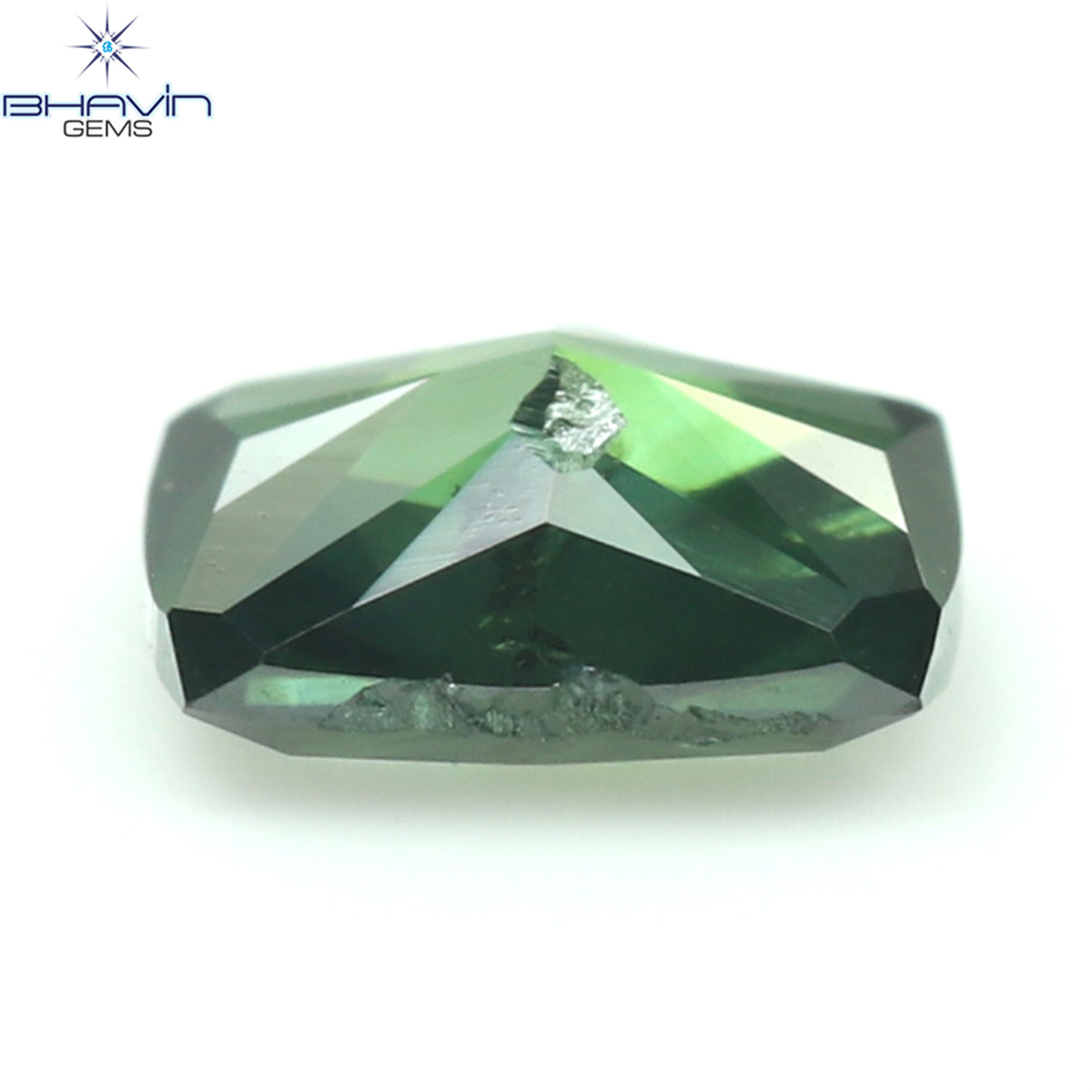 0.28 CT Natural Cushion Diamond Enhanced Bluish Green Color Clarity I1 (4.22 MM)
