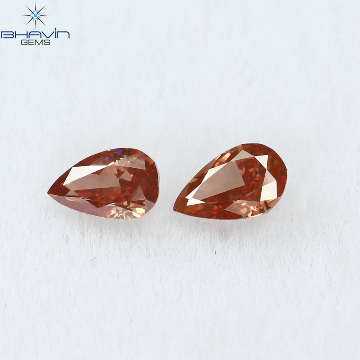 0.17 CT/2 Pcs Natural Pear Diamond Enhanced Pink Color Clarity SI1 (3.85 MM)