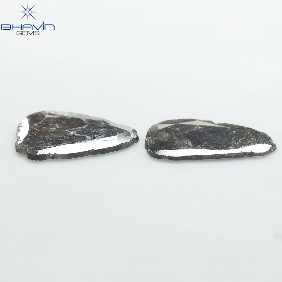 2.20 CT (2 Pcs) Slice Natural Diamond Brown Color Clarity I3 (13.00 MM)