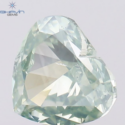 1.01 CT Heart Shape Natural Diamond Bluish Green Color SI1 Clarity (6.46 MM)