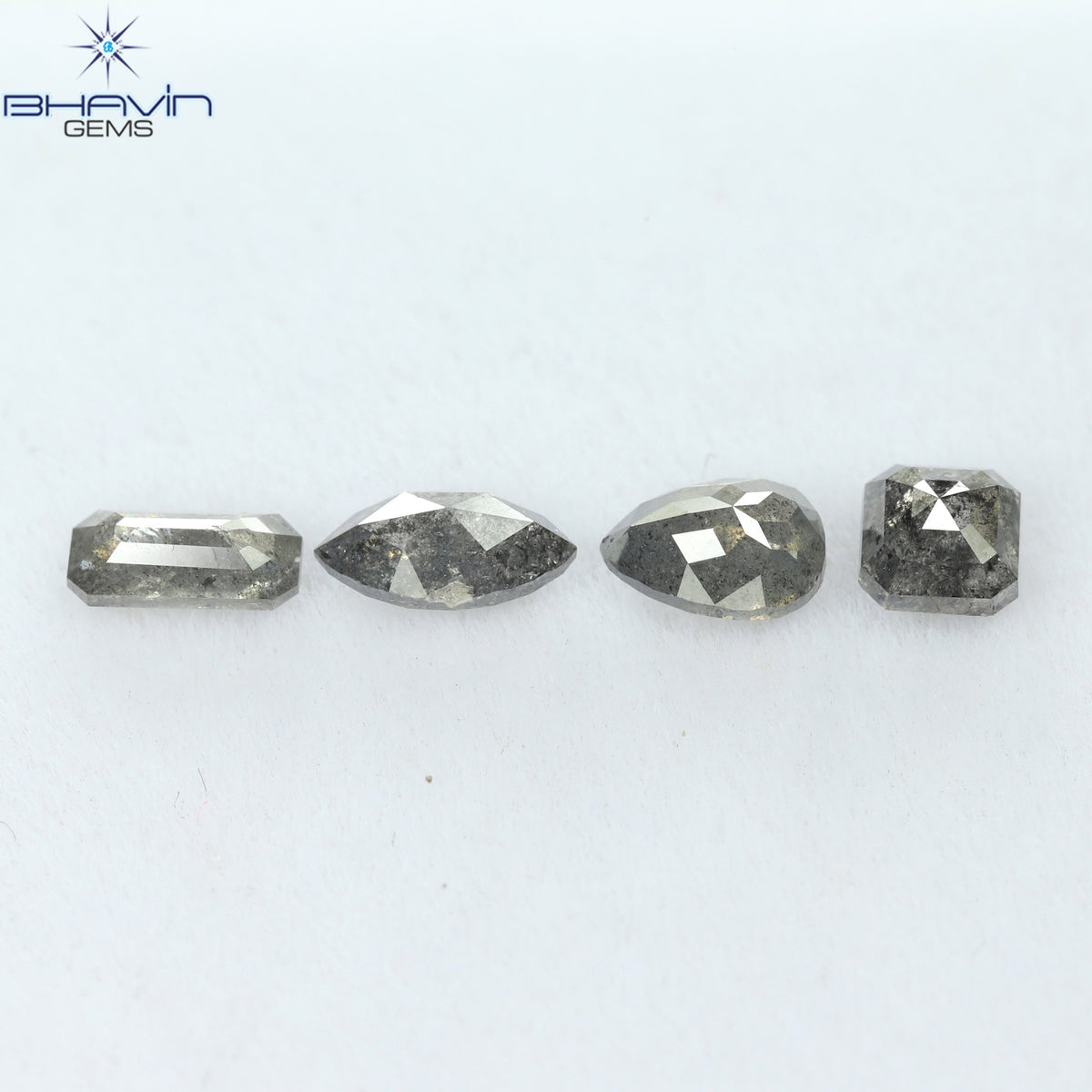 1.26 CT/4 Pcs Natural Mix Diamond Salt And Pepper Color Clarity I3 (5.94 MM)