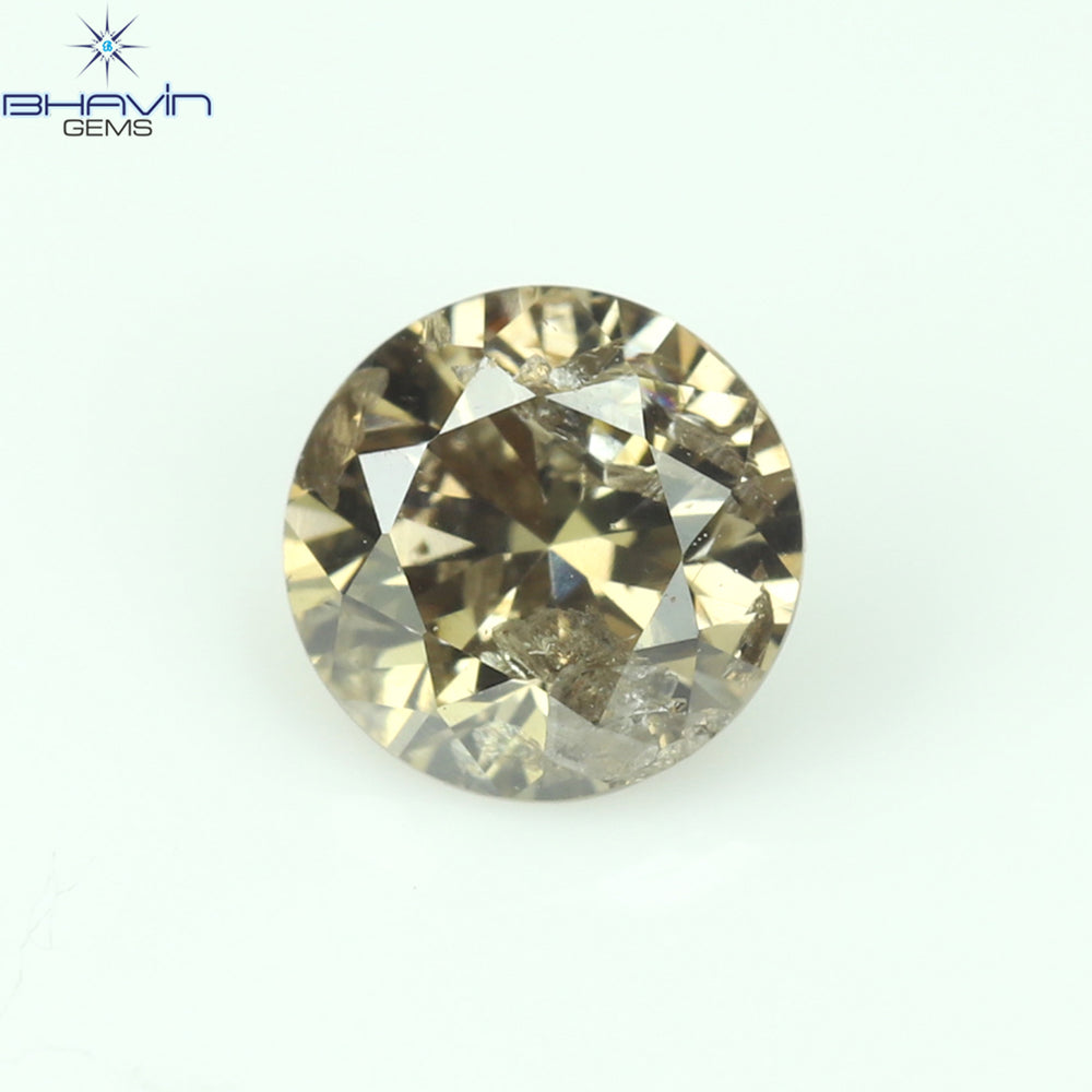 0.28 CT Round Shape Natural Loose Diamond Brown Color I1 Clarity (4.16 MM)