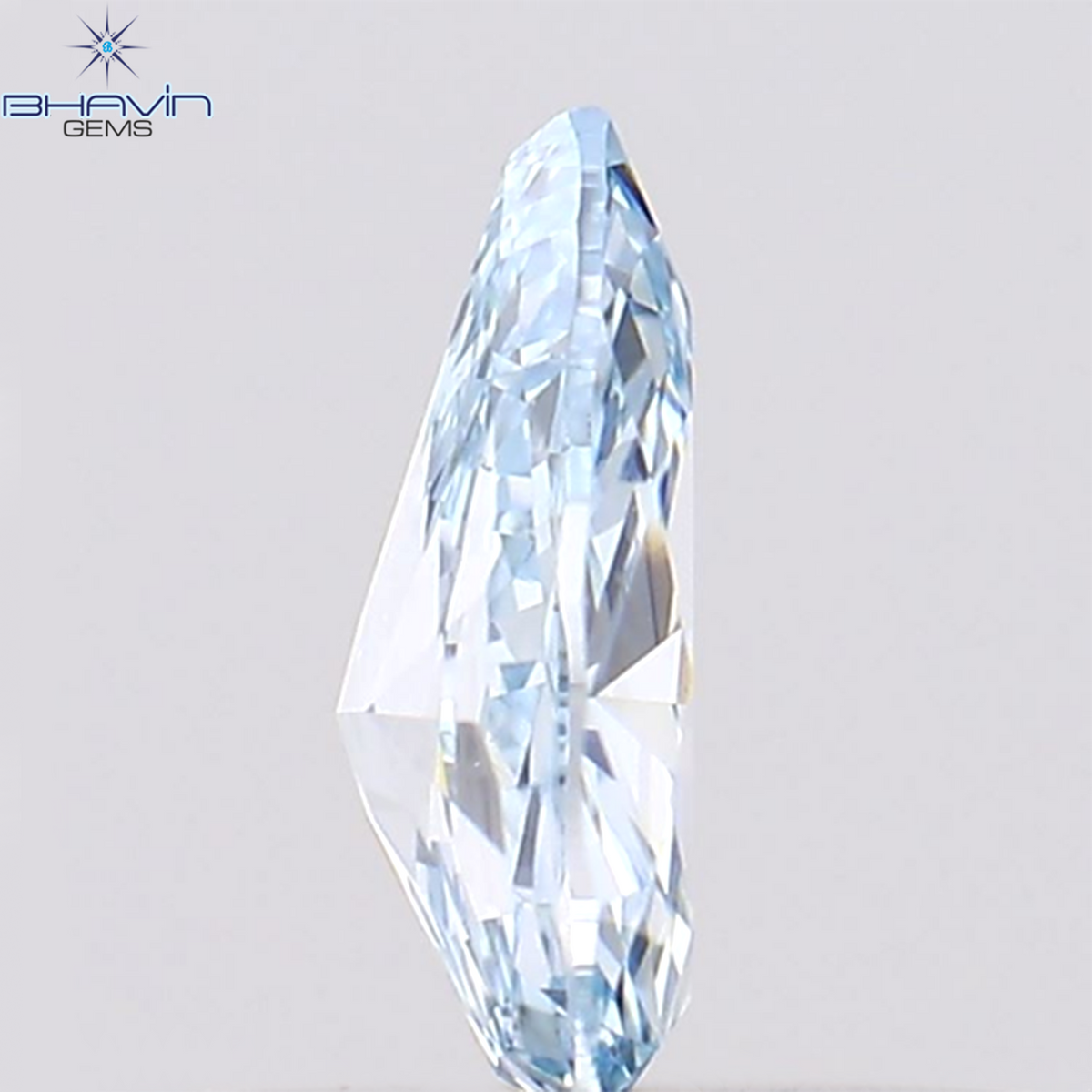 0.28 CT Natural Pear Diamond Enhanced Greenish Blue Color Clarity VS1 (5.79 MM)