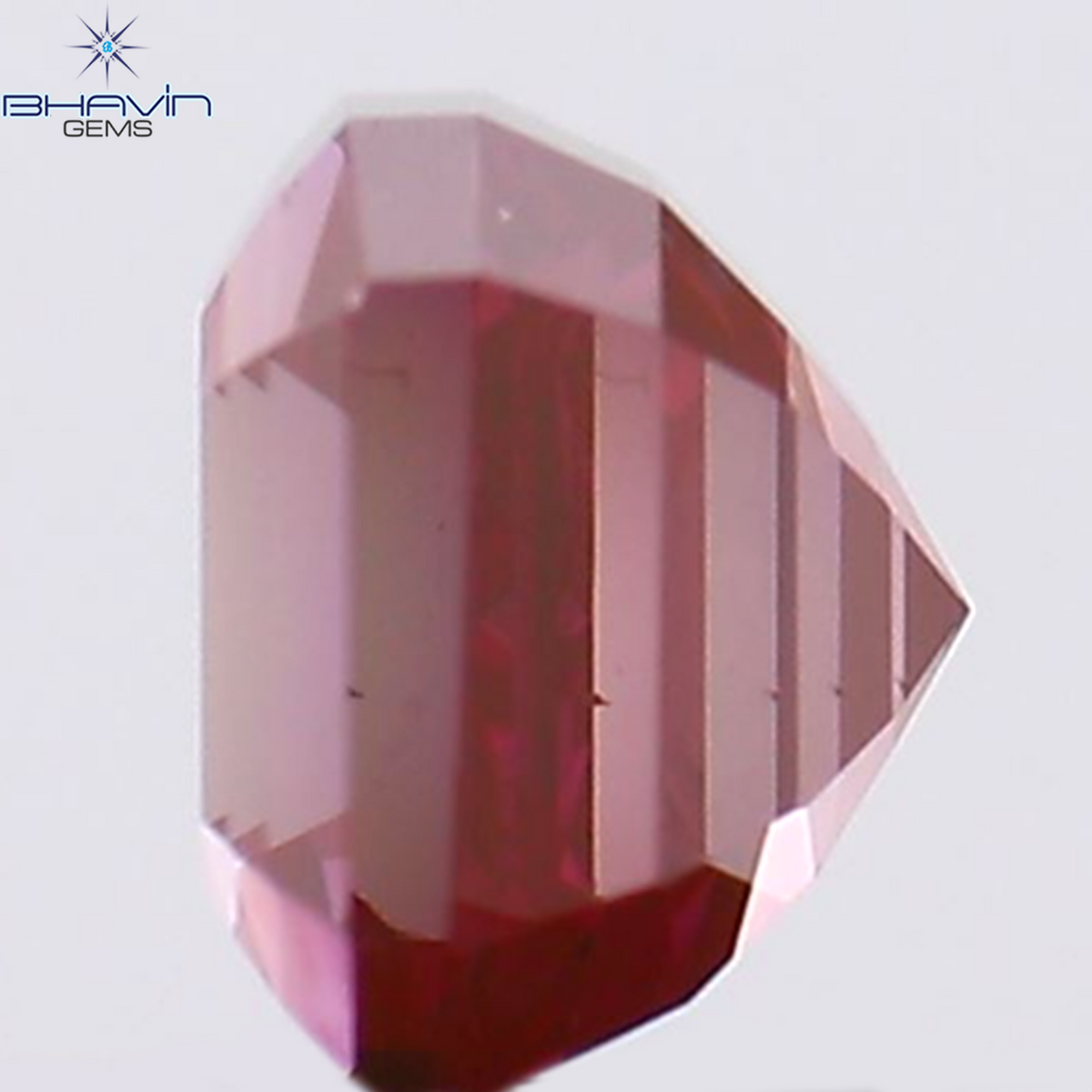 0.52 CT Natural Asscher Diamond Enhanced Pink Color Clarity VS1 (4.13 MM)