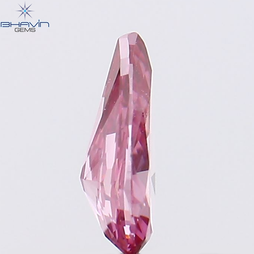 0.23 CT Natural Pear Diamond Enhanced Pink Color Clarity VS1 (5.64 MM)