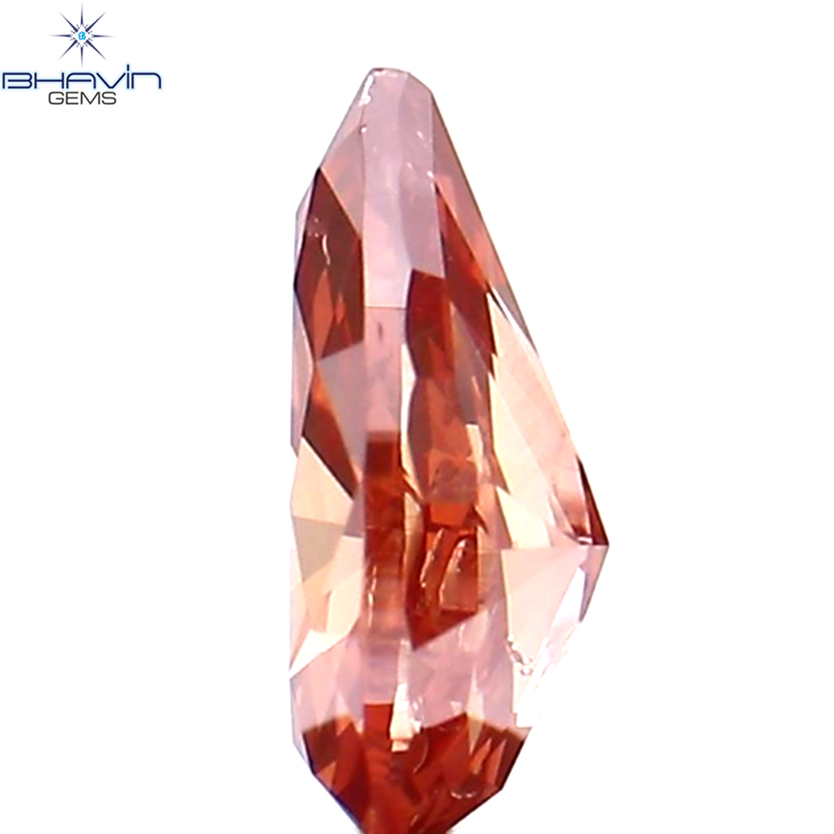 0.24 CT ペアシェイプ ナチュラル ダイヤモンド ピンク色 SI1 クラリティ (5.25 MM)