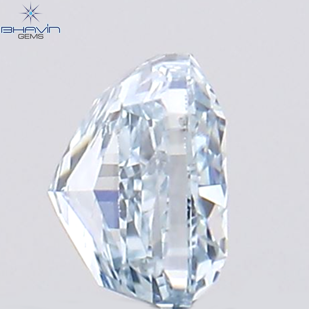 0.23 CT クッション シェイプ 天然ダイヤモンド グリーンがかったブルー カラー VS2 クラリティ (3.30 MM)