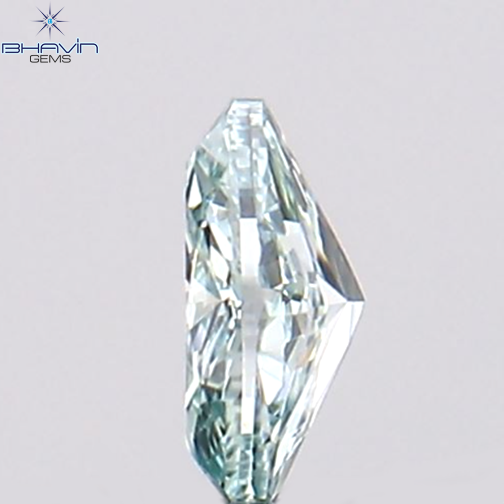 0.12 CT Natural Oval Diamond Enhanced Bluish Green Color Clarity VS1 (3.26 MM)