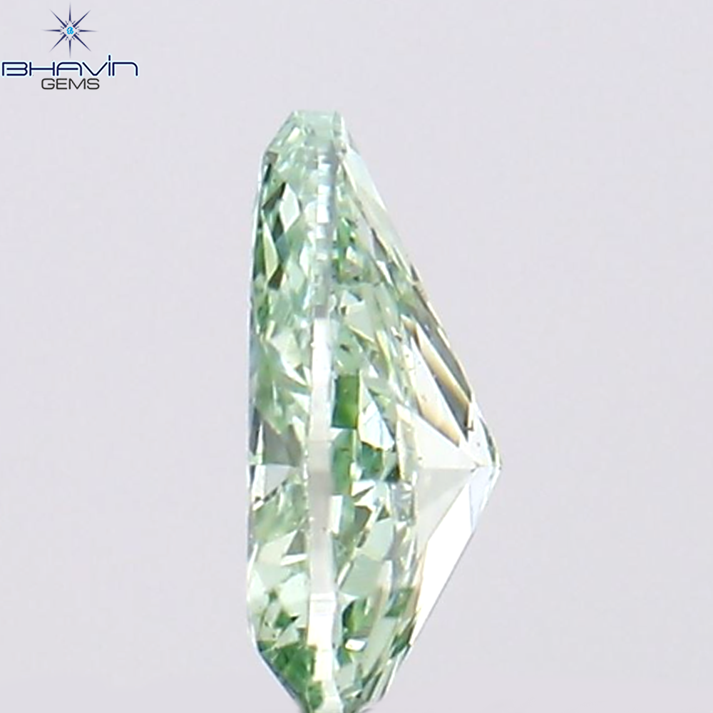 0.15 CT Natural Pear Diamond Enhanced Bluish Green Color Clarity VS2 (4.22 MM)