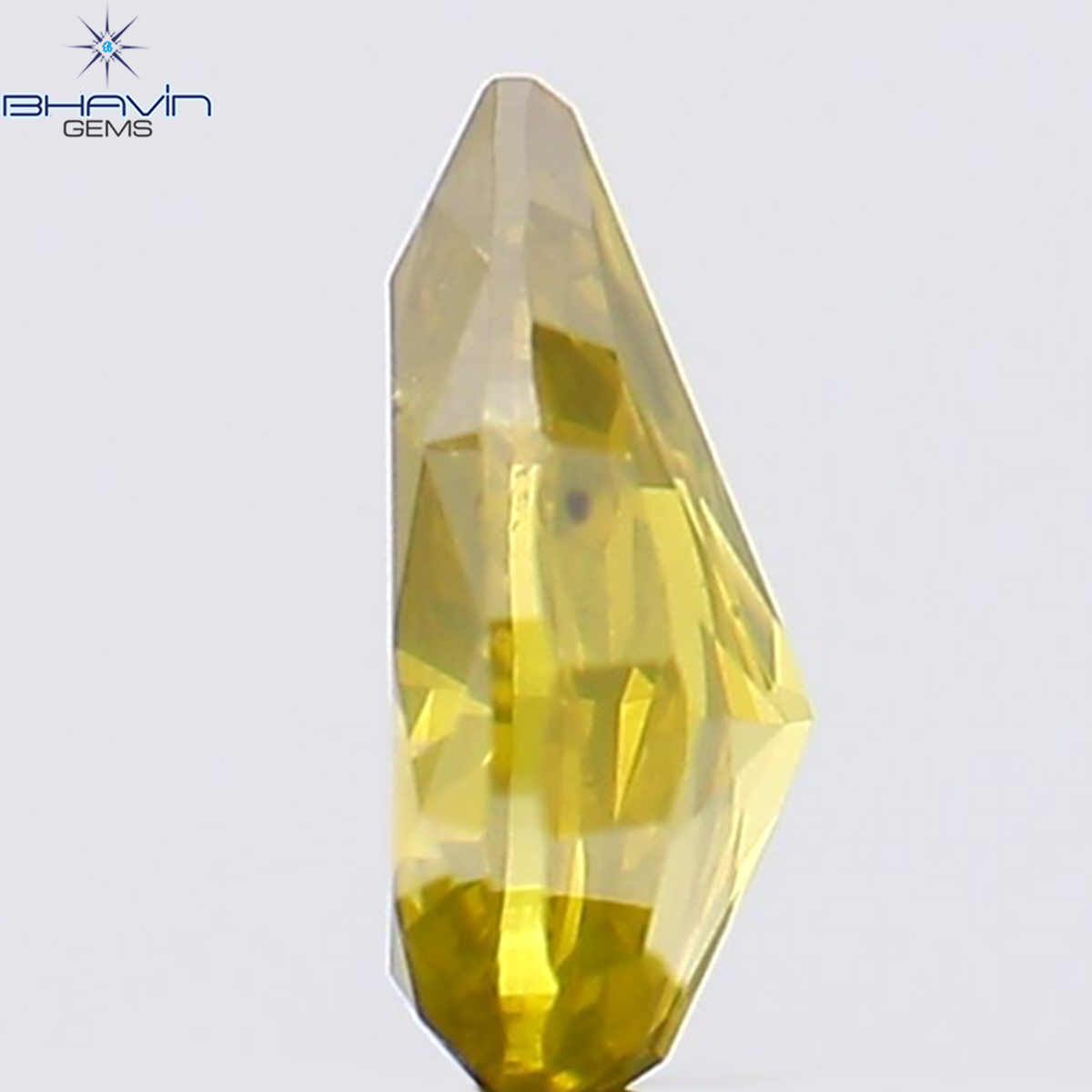 0.24 CT Natural Pear Diamond Enhanced Yellow Color Clarity SI1 (4.92 MM)