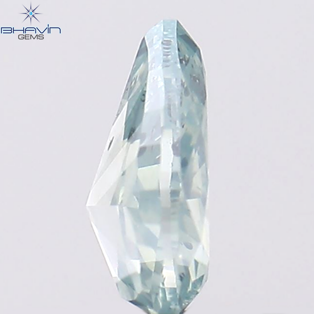 0.29 CT Natural Pear Diamond Enhanced Greenish Blue Color Clarity VS2 (5.34 MM)