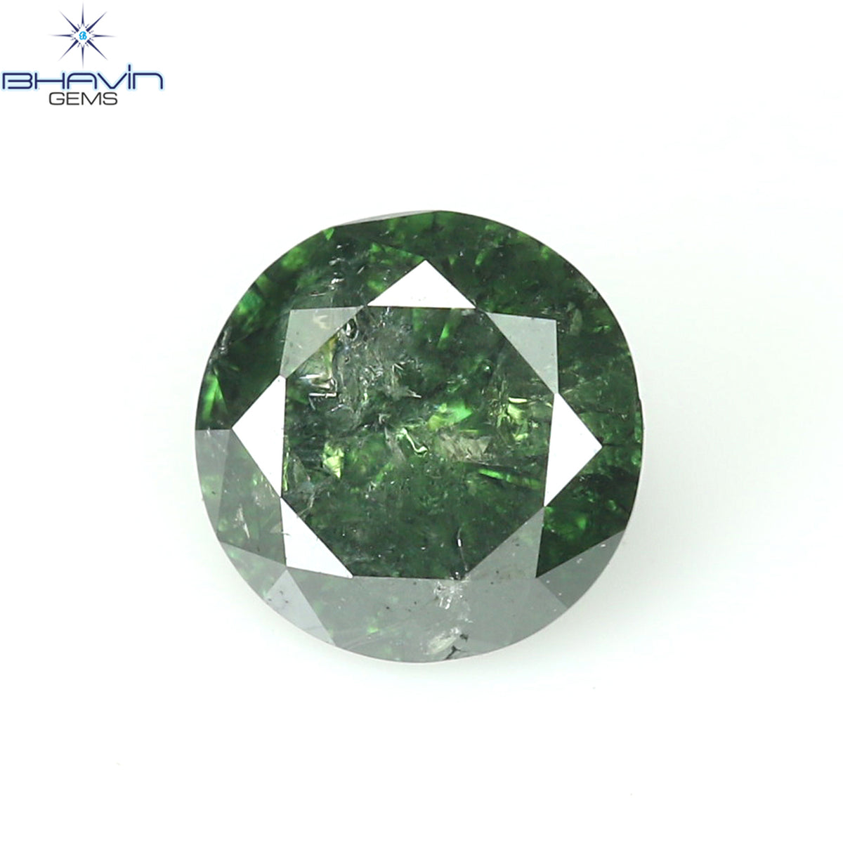 0.35 CT ラウンド ダイヤモンド 天然ダイヤモンド グリーン カラー I3 クラリティ (4.49 MM)