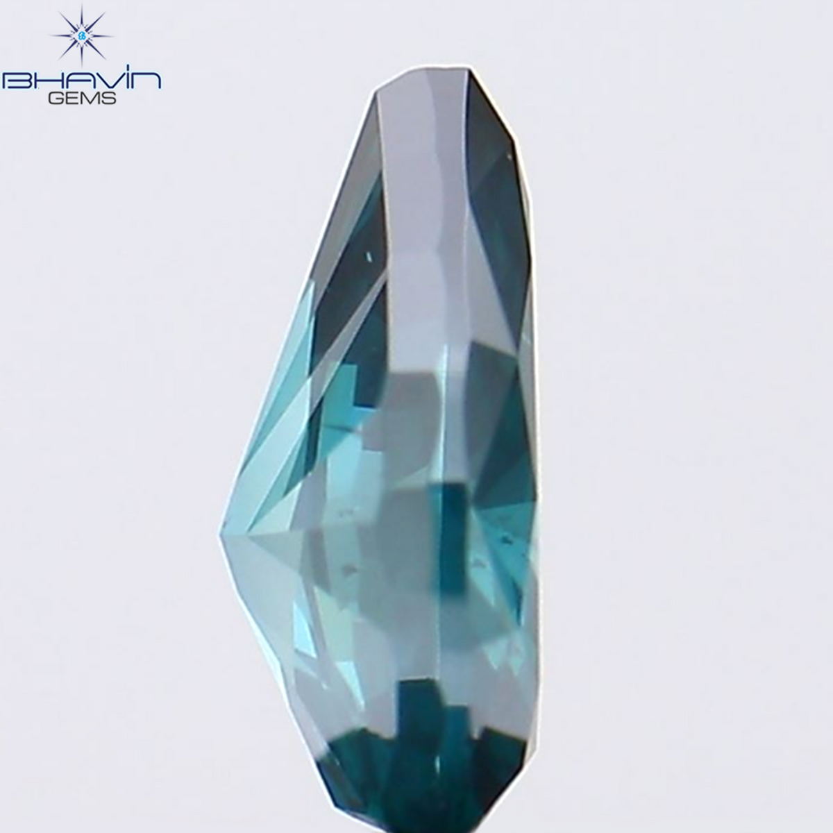 0.35 CT Natural Pear Diamond Enhanced Blue Color Clarity SI1 (5.55 MM)