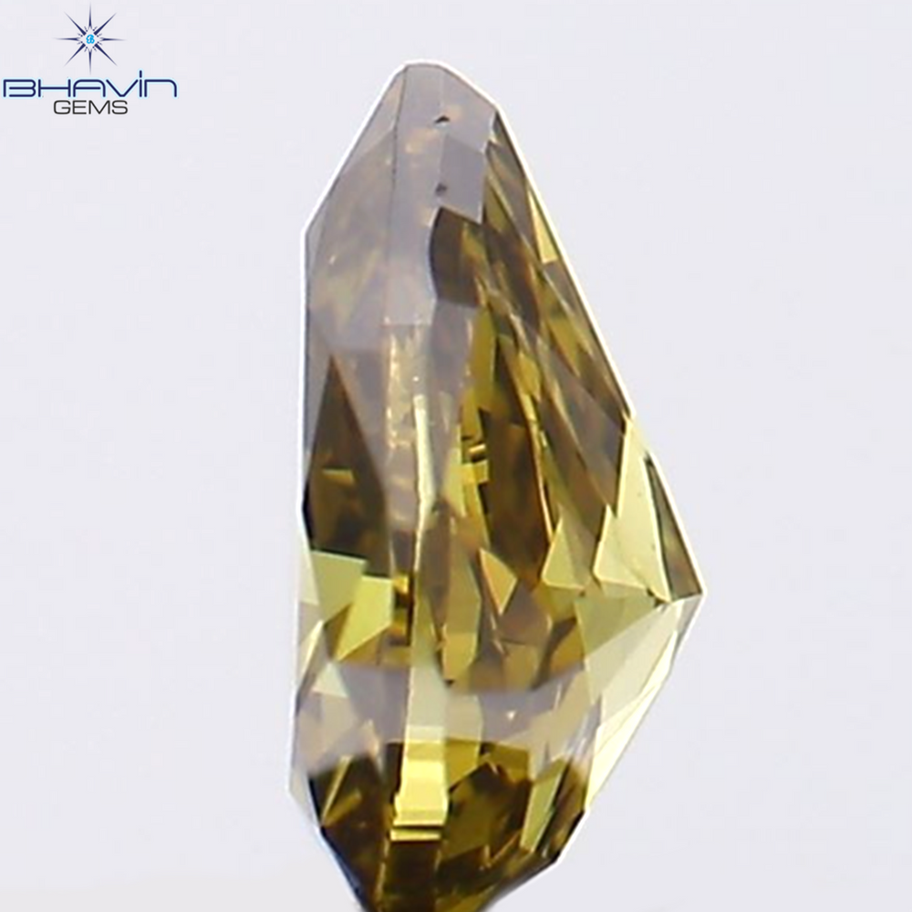 0.21 CT Pear Shape Natural Diamond Green Color VS2 Clarity (4.50 MM)