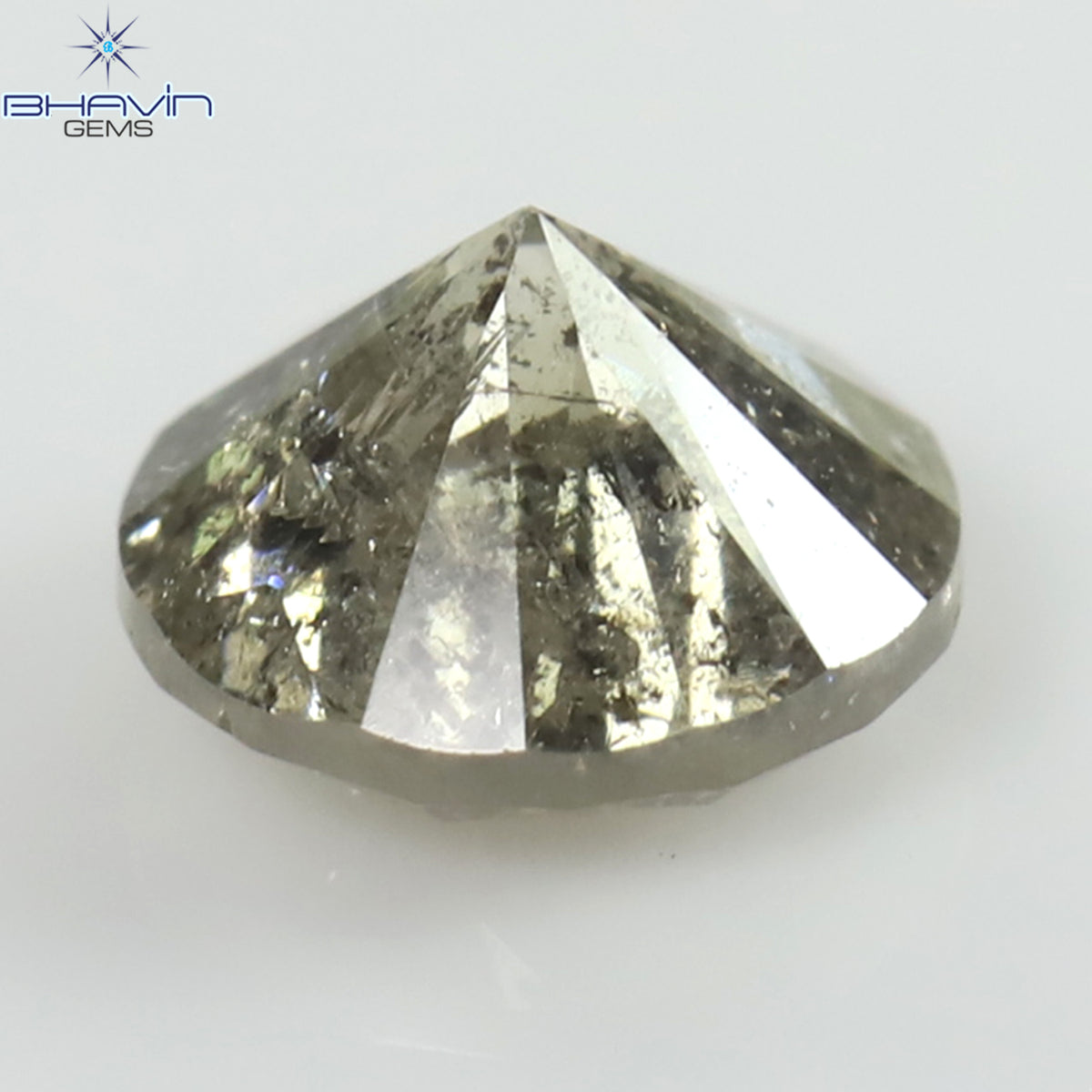 0.44 CT ラウンド シェイプ ナチュラル ルース ダイヤモンド ソルト アンド ペッパー カラー I3 クラリティ (4.67 MM)