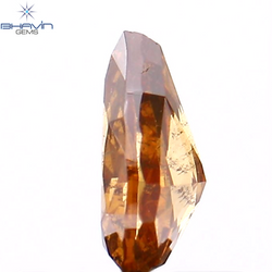 0.35 CT Pear Shape Natural Diamond Pink Orange Color SI1 Clarity (5.73 MM)