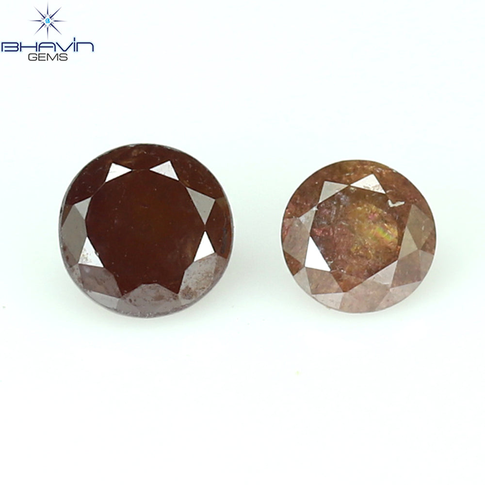 0.15 CT/2 Pcs Round Shape Natural Loose Diamond Pink Color I3 Clarity (2.75 MM)