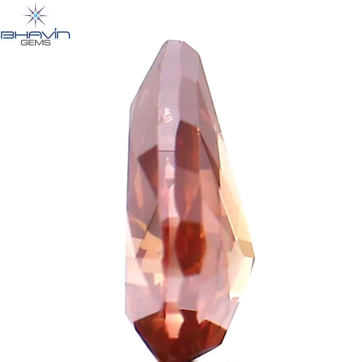 0.30 CT ペアシェイプ ナチュラル ダイヤモンド ピンク色 SI1 クラリティ (5.46 MM)