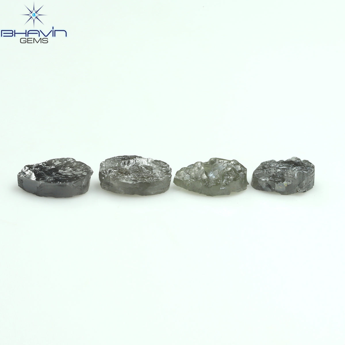 1.05 CT、ノーカット ポルキ シェイプ、天然ダイヤモンド、ブルー カラー、I3 クラリティ (5.42 MM)