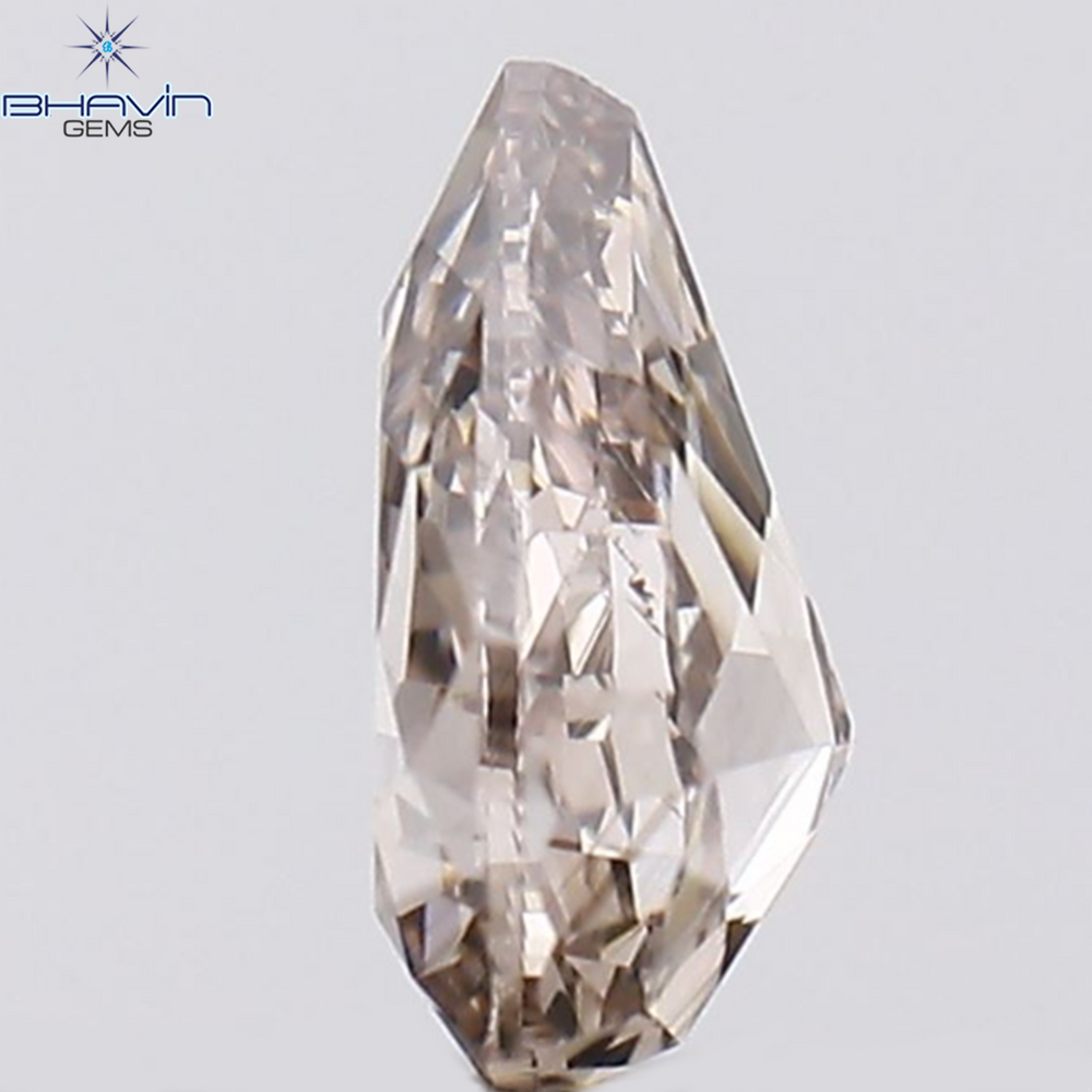 0.19 CT Pear Shape Natural Diamond Brown Pink Color VS1 Clarity (4.50 MM)