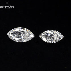 0.16 CT/2 ピース マーキス シェイプ ナチュラル ダイヤモンド ホワイト カラー VS-SI クラリティ (4.24 MM)