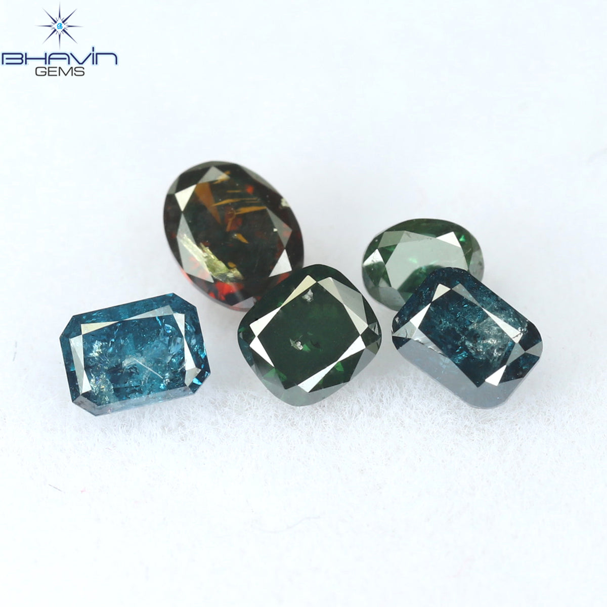 0.81 CT/5 Pcs Natural Mix Diamond Enhanced Mix Color Clarity SI-I2 (4.10 MM)