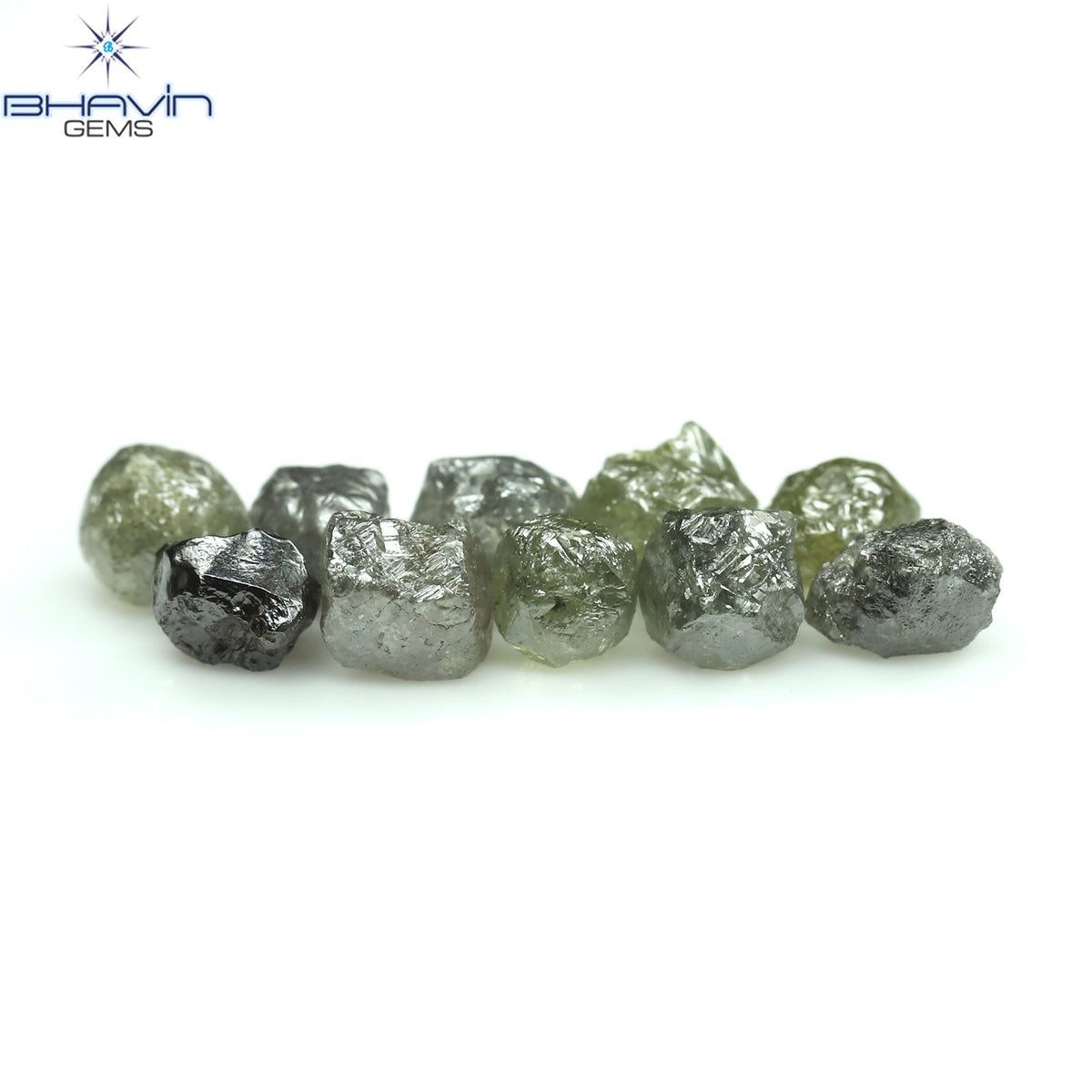 5.29 CT/10 Pcs Natural Rough Diamond Grey Color Clarity I3 (4.14 MM)
