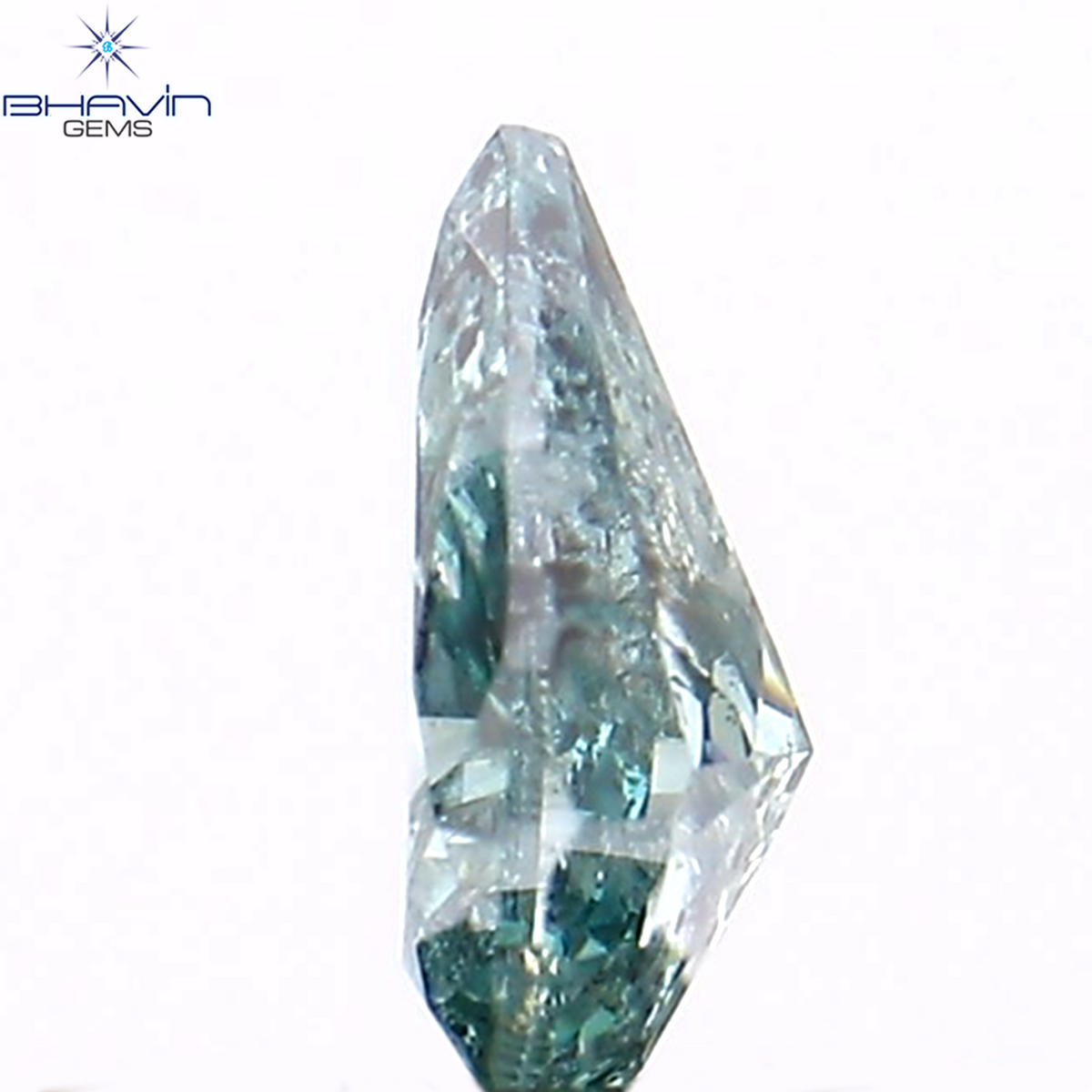 0.22 CT Natural Pear Diamond Enhanced Blue Color Clarity I1 (4.80 MM)