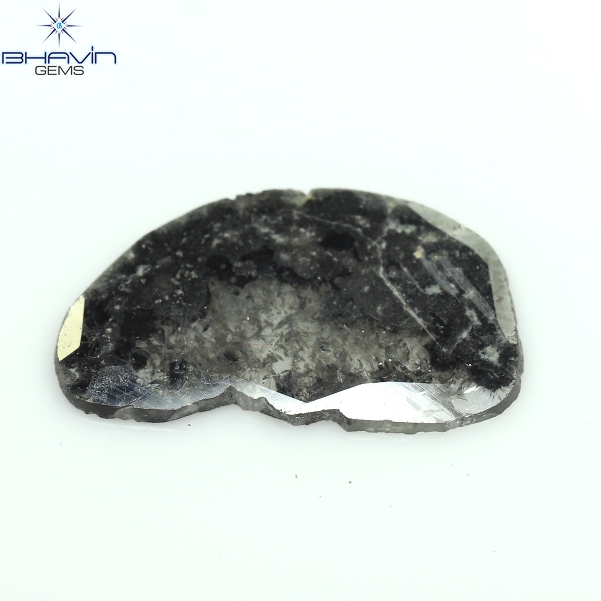 2.15 CT スライス シェイプ ナチュラル ダイヤモンド ソルト アンド ペッパー カラー I3 クラリティ (16.58 MM)