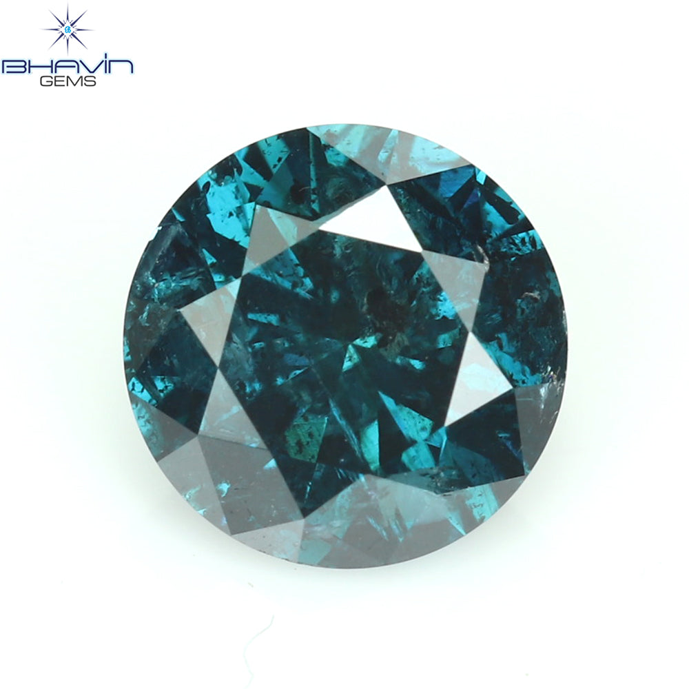 0.82 CT Natural Round Diamond Enhanced Blue Color Clarity I3 (5.96 MM)