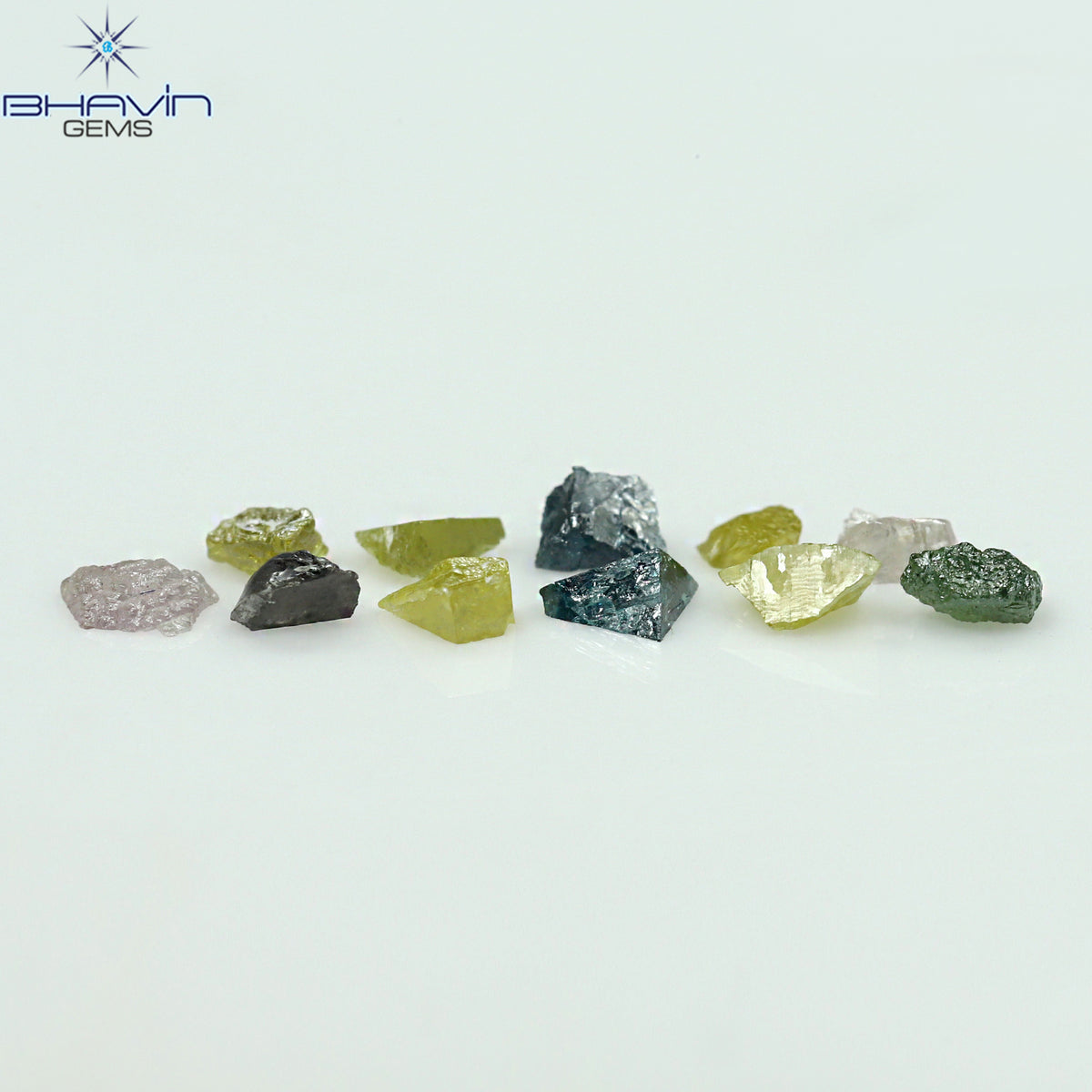 3.87 CT/57 Pcs Natural Rough Diamond Enhanced Mix Fancy Color Clarity I3 (3.28 MM)