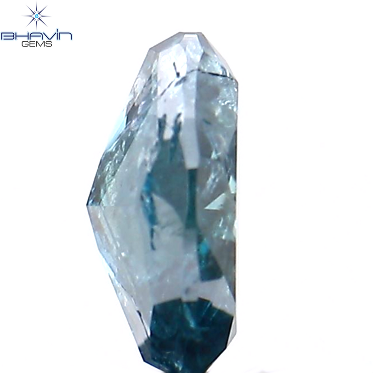 0.45 CT Natural Oval Diamond Enhanced Blue Color Clarity I3 (5.63 MM)