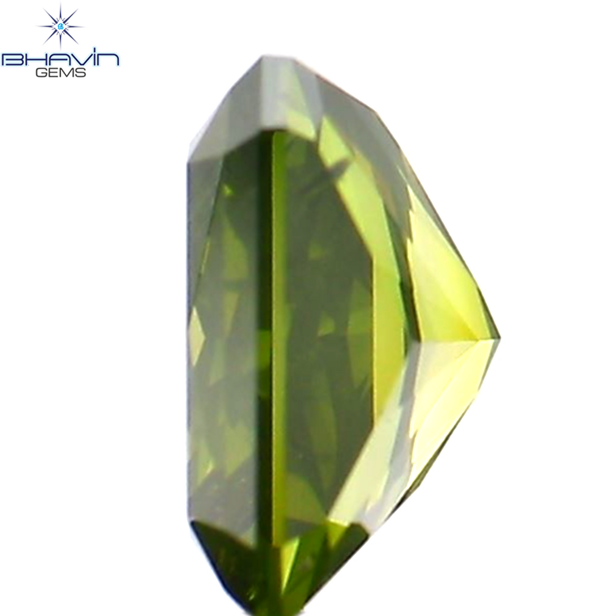 0.58 CT Natural Radiant Diamond Enhanced Green Color Clarity SI1 (5.26 MM)