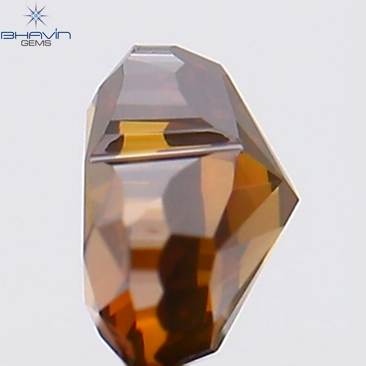 0.22 CT Natural Heart Diamond Enhanced Orange Color Clarity VS2 (3.72 MM)