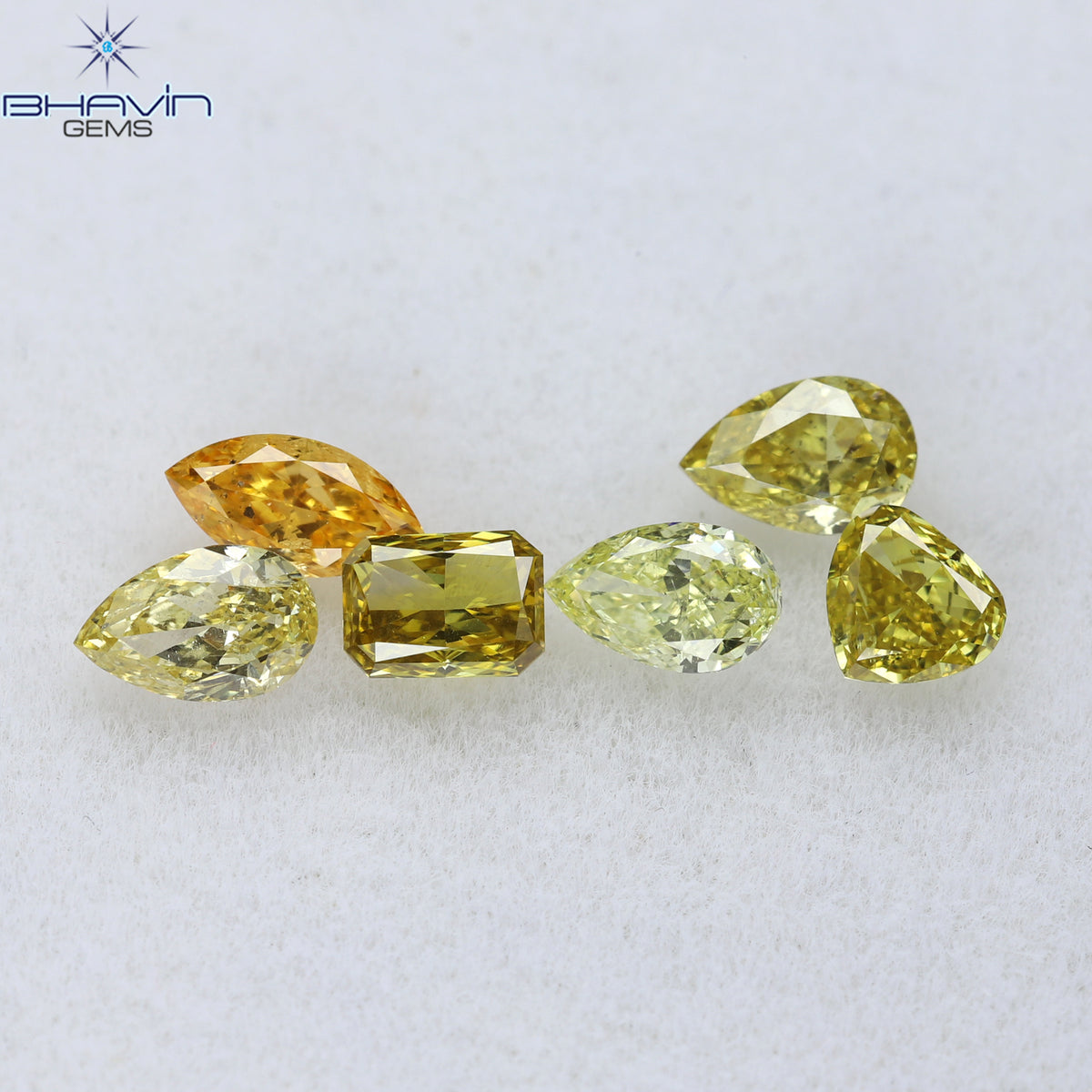 0.89 CT/6 ピース ミックス シェイプ ナチュラル ダイヤモンド ミックス カラー VS2 クラリティ (4.90 MM)