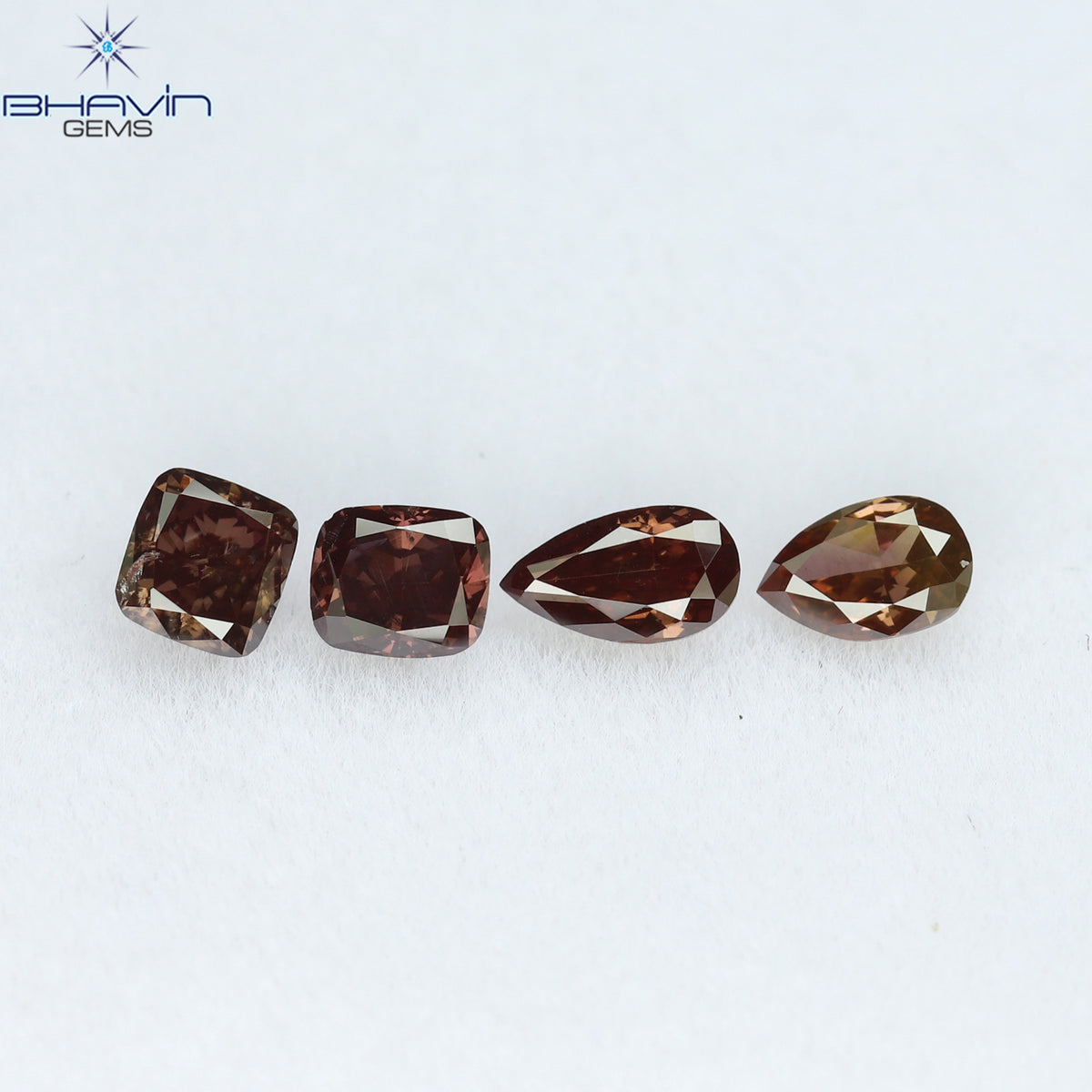 0.54 CT/4 Pcs Natural Mix Diamond Enhanced Pink Color Clarity SI1 (4.42 MM)