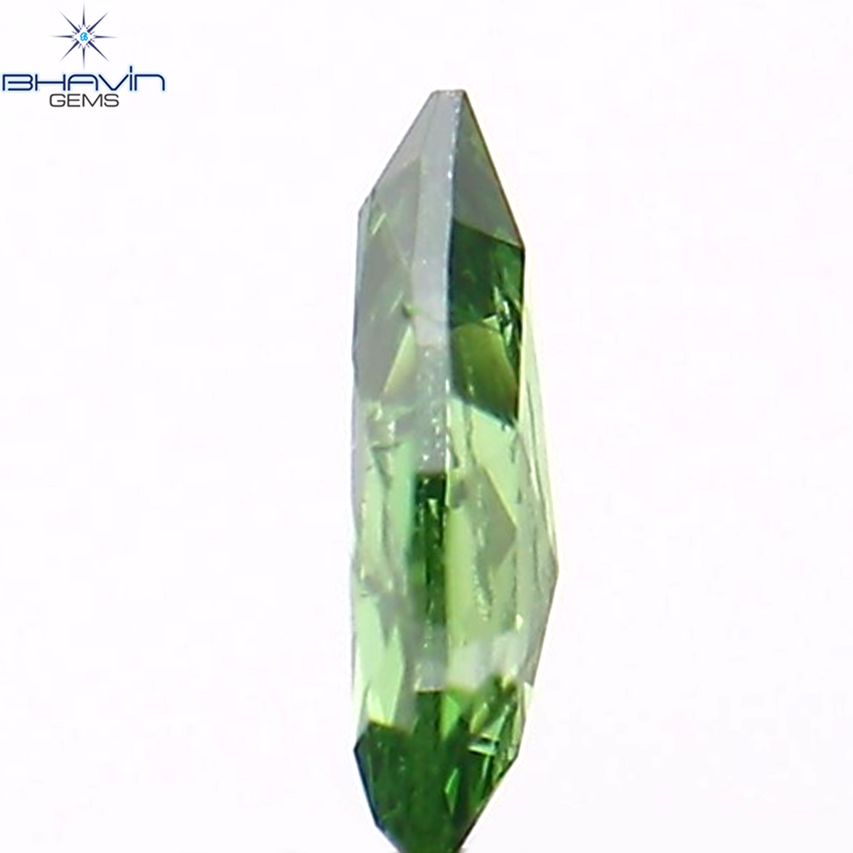 0.23 CT ペアシェイプ ナチュラル ダイヤモンド グリーン カラー I2 クラリティ (6.27 MM)