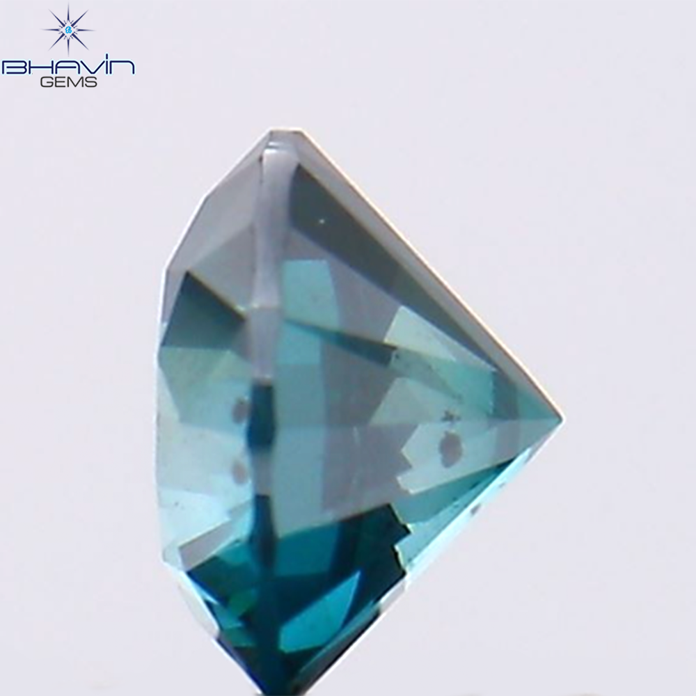 0.39 CT Natural Round Diamond Enhanced Blue Color Clarity SI1 (4.45 MM)